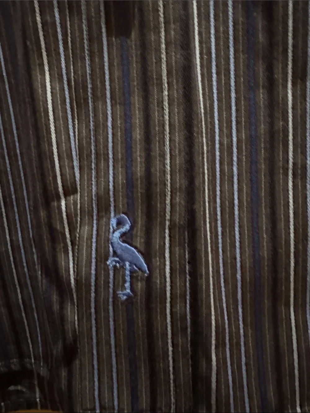 Chaps Men’s Navy and Light Blue Striped Dress Shirt
